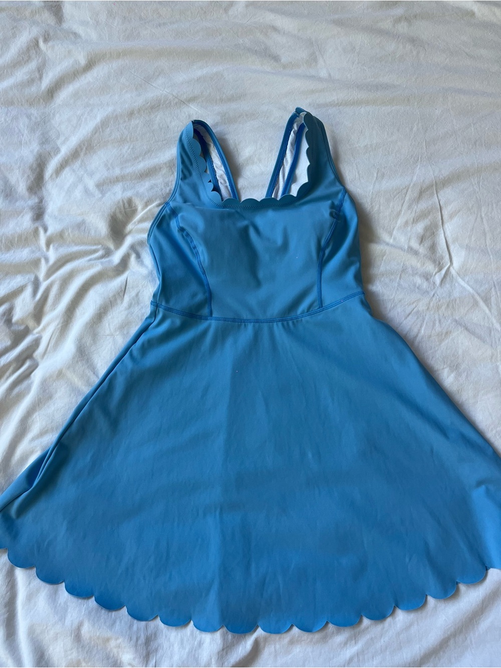 Attraco Blue Scallop-Edge Tennis/athletic dress